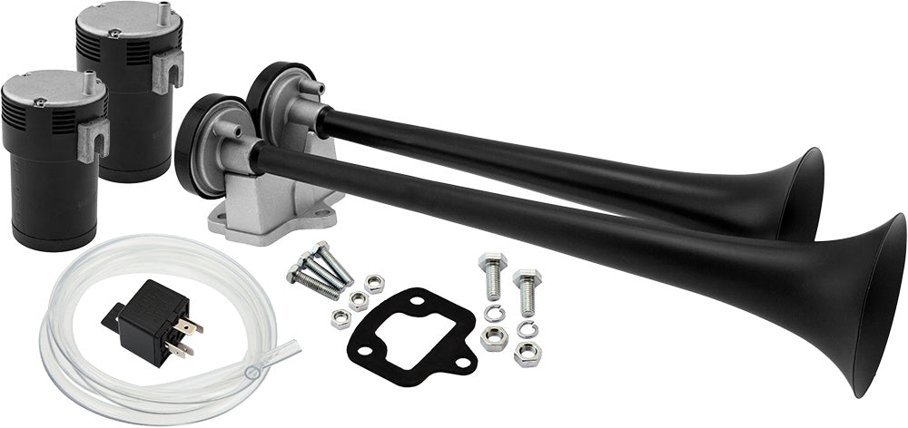 VIXEN HORNS VXH2112B DUAL TRUMPET TRAIN AIR HORN KIT BLACK image 0