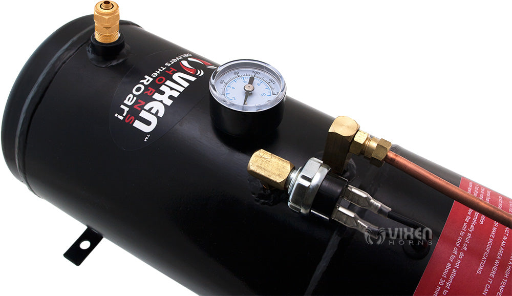 VIXEN HORNS VXO8210/4114 QUAD TRUMPET TRAIN AIR HORN CHROME PLATED WITH 1 GALLON TANK AND 150 PSI COMPRESSOR image 6