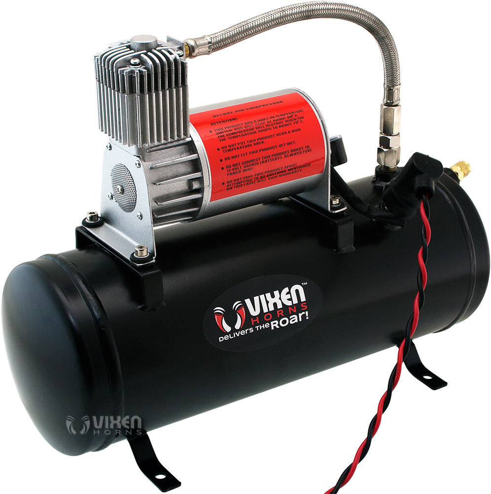 VIXEN HORNS VXO8530/4124C QUAD TRUMPET TRAIN AIR HORN CHROME PLATED WITH 1.5 GALLON TANK AND 150 PSI COMPRESSOR image 6