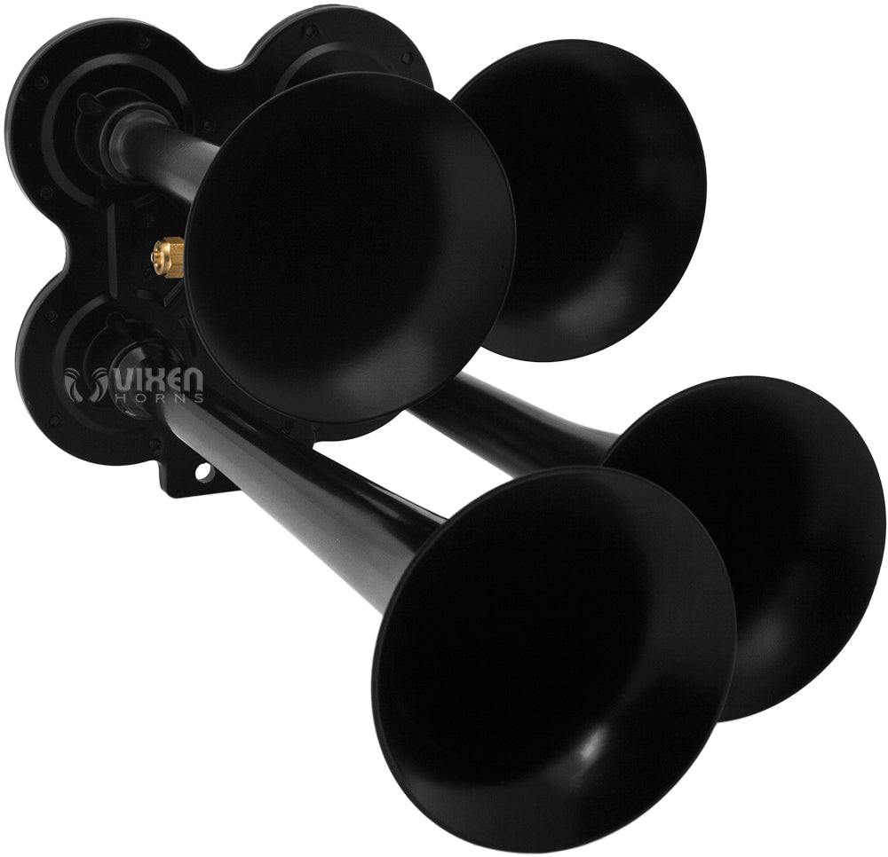 VIXEN HORNS VXO8350B/4114B QUAD TRUMPET TRAIN AIR HORN BLACK WITH 5 GALLON TANK AND 200 PSI COMPRESSOR image 3