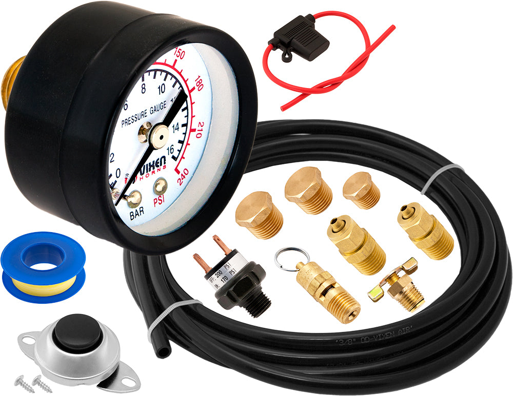 VIXEN HORNS OCTOPOD™ VXO8358CI OCTO TRUMPET TRAIN AIR HORN CHROME PLATED WITH 5 GALLON TANK, 200 PSI COMPRESSOR AND TIRE INFLATION KIT image 9