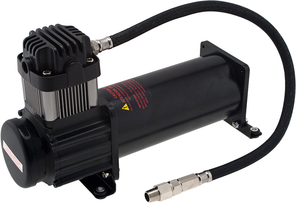 VIXEN HORNS VXO8325B/3114B TRIPLE TRUMPET TRAIN AIR HORN BLACK WITH 2.5 GALLON TANK AND 200 PSI COMPRESSOR image 4