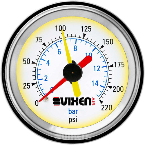 VIXEN AIR VXA7222LW 2" DUAL NEEDLE AIR PRESSURE GAUGE WHITE image 0