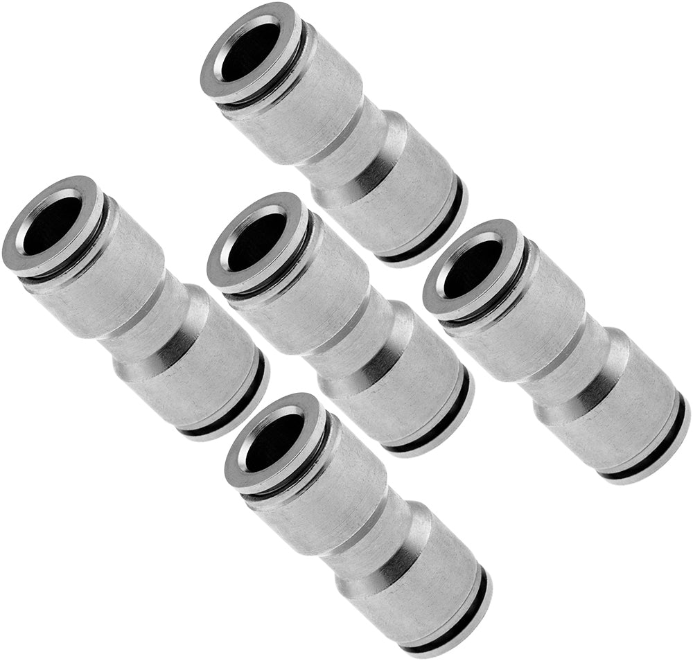 VIXEN AIR VXA8238-5 PUSH TO CONNECT (PTC) UNION STRAIGHT PNEUMATIC FITTING FOR 3/8" OD HOSES (5 PACK) image 0