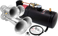 VIXEN HORNS VXO8210/4114 QUAD TRUMPET TRAIN AIR HORN CHROME PLATED WITH 1 GALLON TANK AND 150 PSI COMPRESSOR image 0