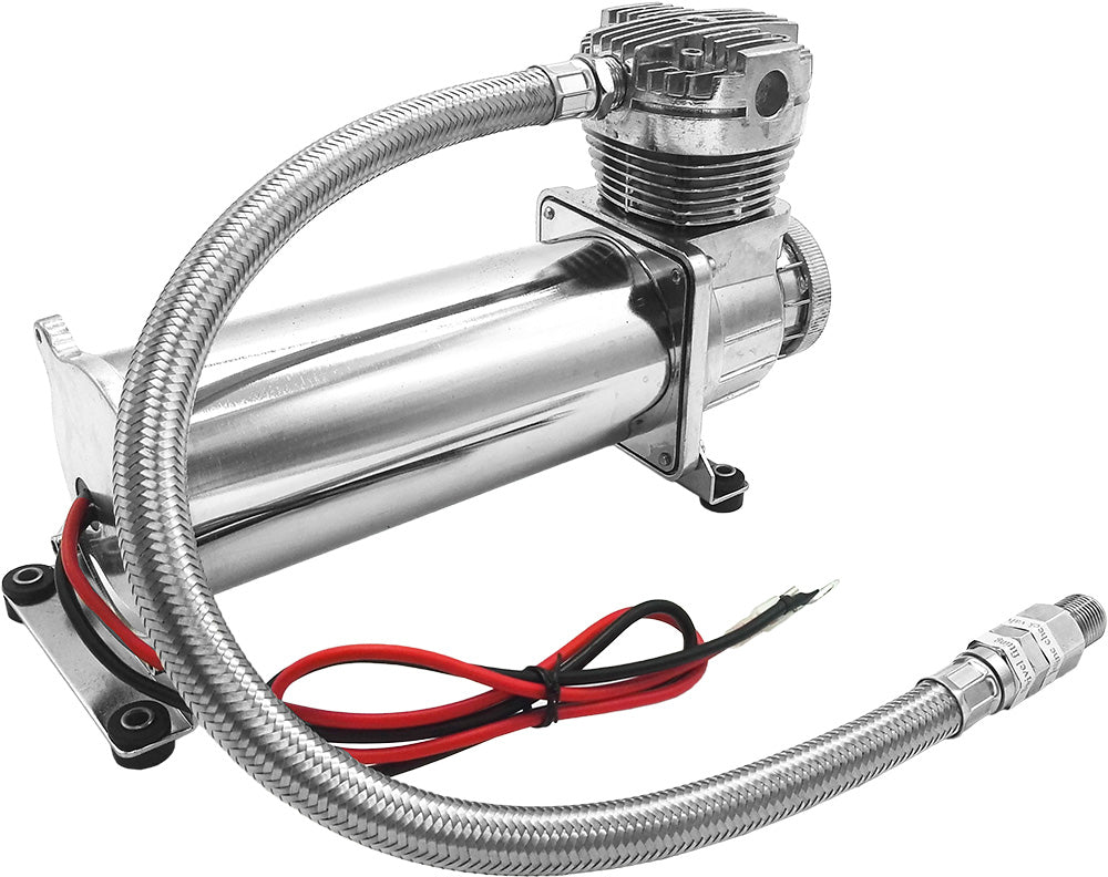 VIXEN AIR VXX1209H/4850CF AIR SUSPENSION KIT FOR TRUCK/CAR BAG/AIR RIDE/SPRING. ON BOARD SYSTEM, 200PSI COMPRESSOR, 5 GALLON ALUMINUM TANK image 2