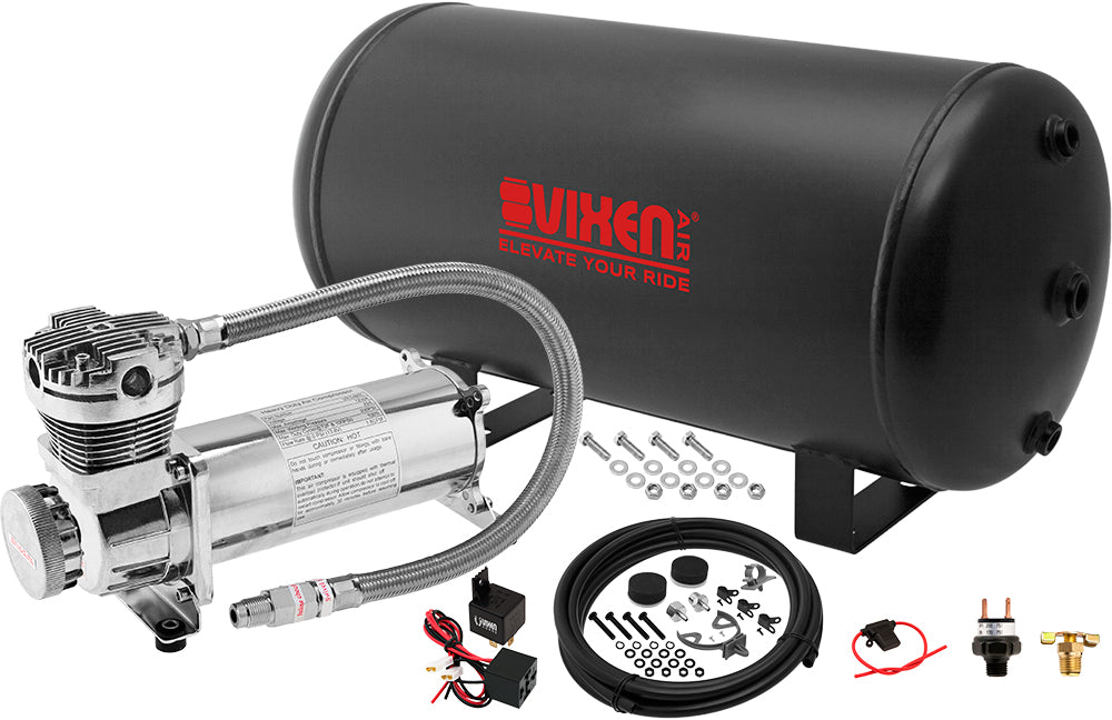 VIXEN AIR VXO4863C 6 GALLON STEEL AIR TANK WITH 200 PSI AIR COMPRESSOR ONBOARD AIR SYSTEM image 0