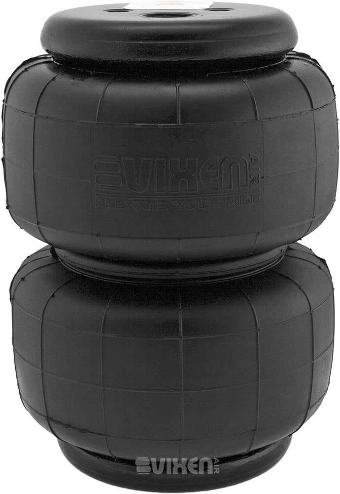 VIXEN AIR VXD2514S 1/2" NPT SINGLE AIR PORT SUSPENSION AIR SPRING/AIR BAG WITH SCHRADER VALVES AND 20FT HOSE (DUAL PACK) image 1