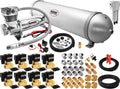 VIXEN AIR VXX1209H/4850CF AIR SUSPENSION KIT FOR TRUCK/CAR BAG/AIR RIDE/SPRING. ON BOARD SYSTEM, 200PSI COMPRESSOR, 5 GALLON ALUMINUM TANK image 0