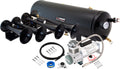 VIXEN HORNS VXO8330/4124B QUAD TRUMPET TRAIN AIR HORN BLACK WITH 3 GALLON TANK AND 200 PSI COMPRESSOR image 0