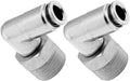 VIXEN AIR VXA2324-2 3/8" NPT MALE TO PUSH TO CONNECT (PTC) FOR 1/4" OD HOSE SWIVEL ELBOW (2 PACK) image 0