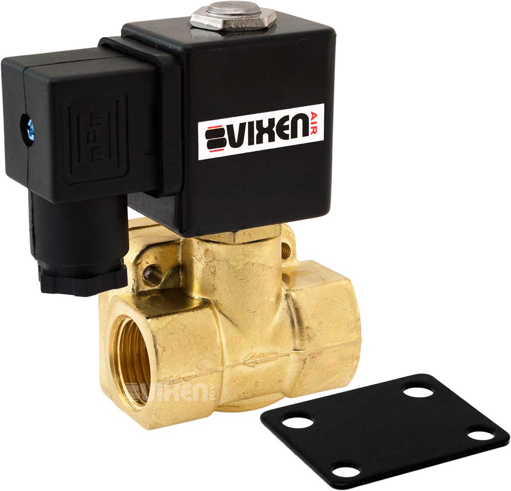 VIXEN AIR VXK1209GB 1/2" NPT AIR RIDE SUSPENSION HIGH FLOW AIR VALVES/SOLENOIDS 250 PSI FOUR CORNERS WITH DUAL BLACK GAUGE, FITTINGS AND HOSES image 5