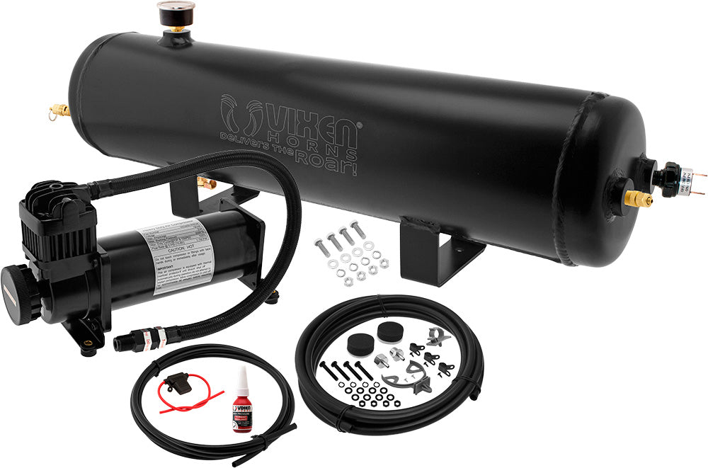 VIXEN HORNS VXO8330APROB 3 GALLON ALUMINUM AIR TANK WITH 200 PSI AIR COMPRESSOR ONBOARD AIR SYSTEM image 0