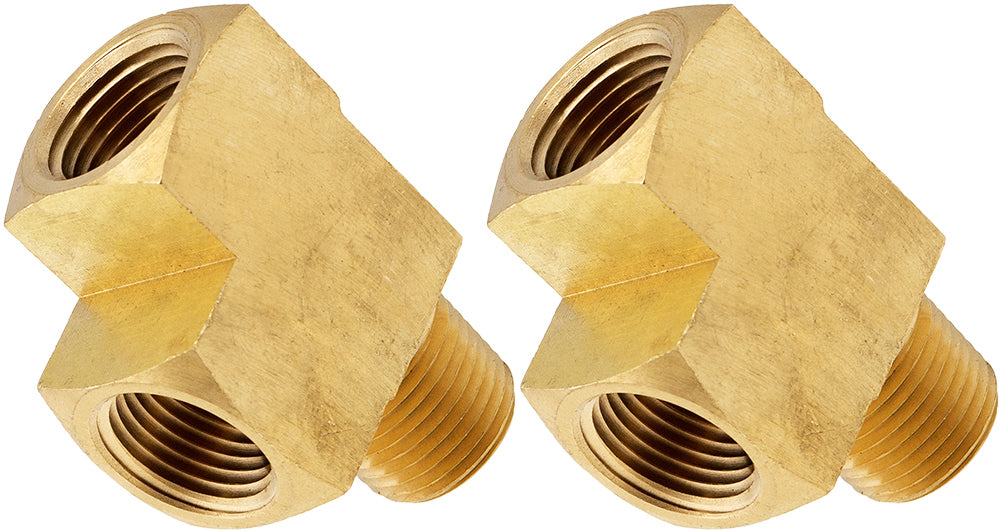 VIXEN HORNS VXA7612-2 1/2" NPT MALE (1) X 1/2" NPT FEMALE (2) TEE BRASS FITTING (2 PACK) image 0