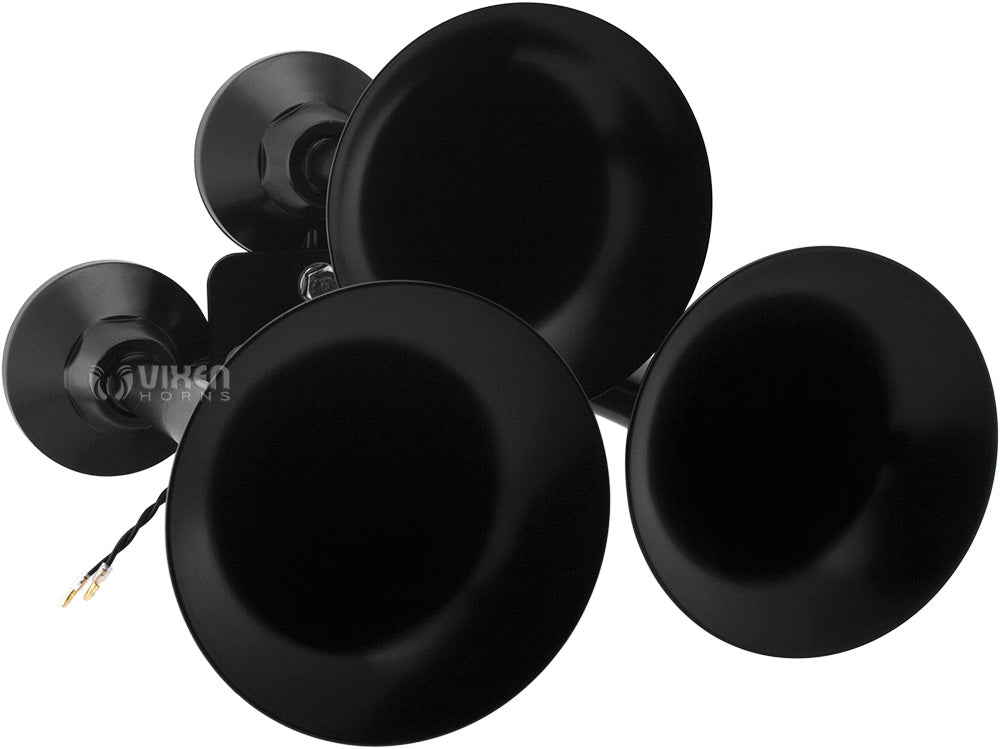 VIXEN HORNS VXO8560/3318B TRIPLE TRUMPET TRAIN AIR HORN BLACK WITH 2 GALLON TANK AND 150 PSI COMPRESSOR image 3