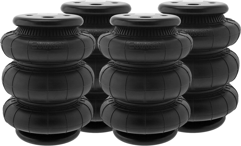 VIXEN AIR VXD2600TQP 1/2" NPT SINGLE AIR PORT TRIPLE BELLOW SUSPENSION AIR SPRING/AIR BAG (QUAD PACK) image 0