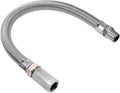 VIXEN AIR VXA7338C STAINLESS STEEL BRAIDED LEADER HOSE EXTENSION 3/8" FEMALE TO 3/8" MALE NPT 12" CHROME image 0