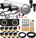 VIXEN AIR VXX1209GB/4850DBF AIR SUSPENSION KIT FOR TRUCK/CAR BAG/AIR RIDE/SPRING. ON BOARD SYSTEM, DUAL 200PSI COMPRESSOR, 5 GALLON ALUMINUM TANK image 0