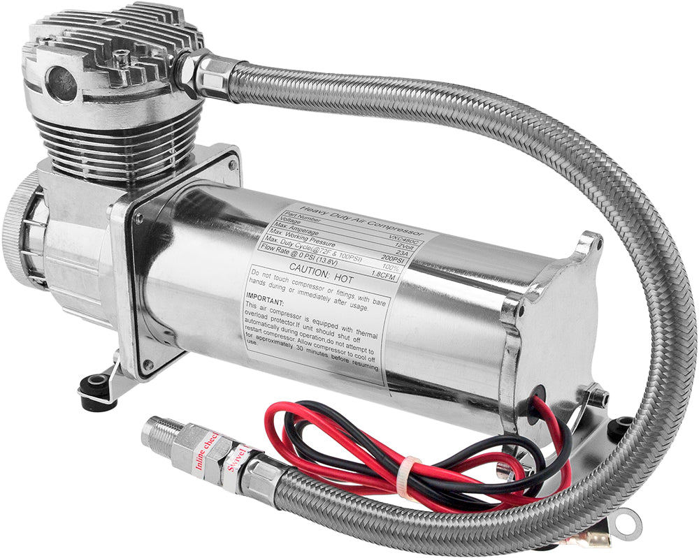 VIXEN AIR VXO4852A 6 GALLON ALUMINUM AIR TANK SILVER WITH 200 PSI AIR COMPRESSOR ONBOARD AIR SYSTEM image 2