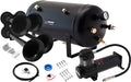 VIXEN HORNS VXO8350B/4114B QUAD TRUMPET TRAIN AIR HORN BLACK WITH 5 GALLON TANK AND 200 PSI COMPRESSOR image 0
