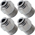 VIXEN AIR VXA7381-4 3/8″ NPT MALE TO PUSH TO CONNECT (PTC) FOR 1/4″ OD HOSE STRAIGHT PNEUMATIC FITTING (4 PACK) image 0