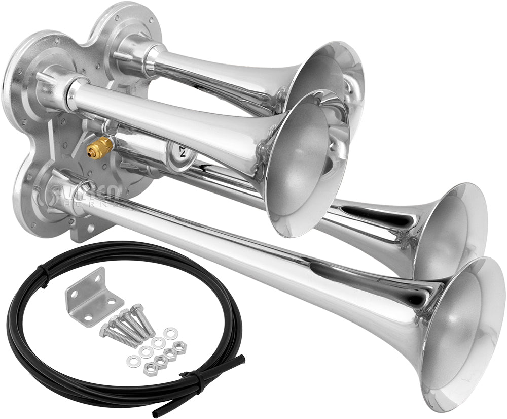 VIXEN HORNS VXH4114 FOUR TRUMPET TRAIN AIR HORN CHROME PLATED image 0