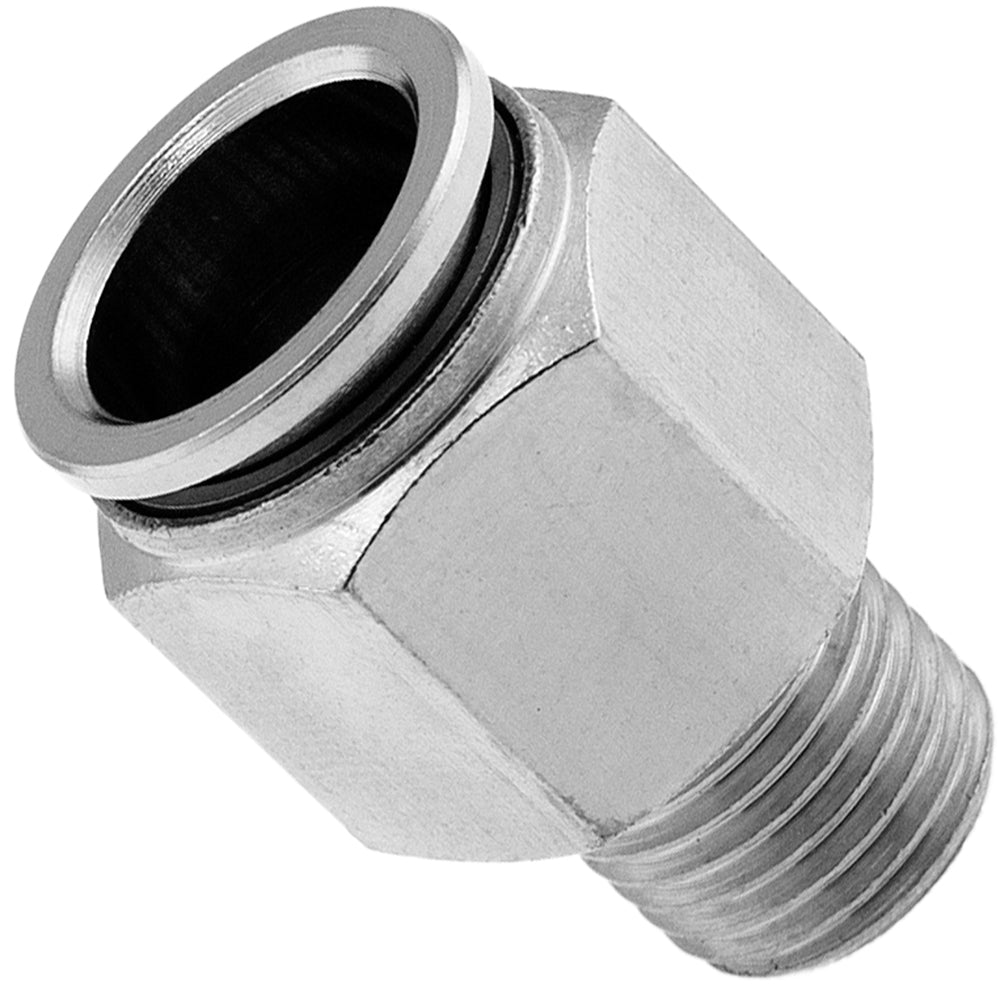 VIXEN AIR VXA7152-2 1/4″ NPT MALE TO PUSH TO CONNECT (PTC) FOR 1/2″ OD HOSE STRAIGHT PNEUMATIC FITTING (2 PACK) image 1