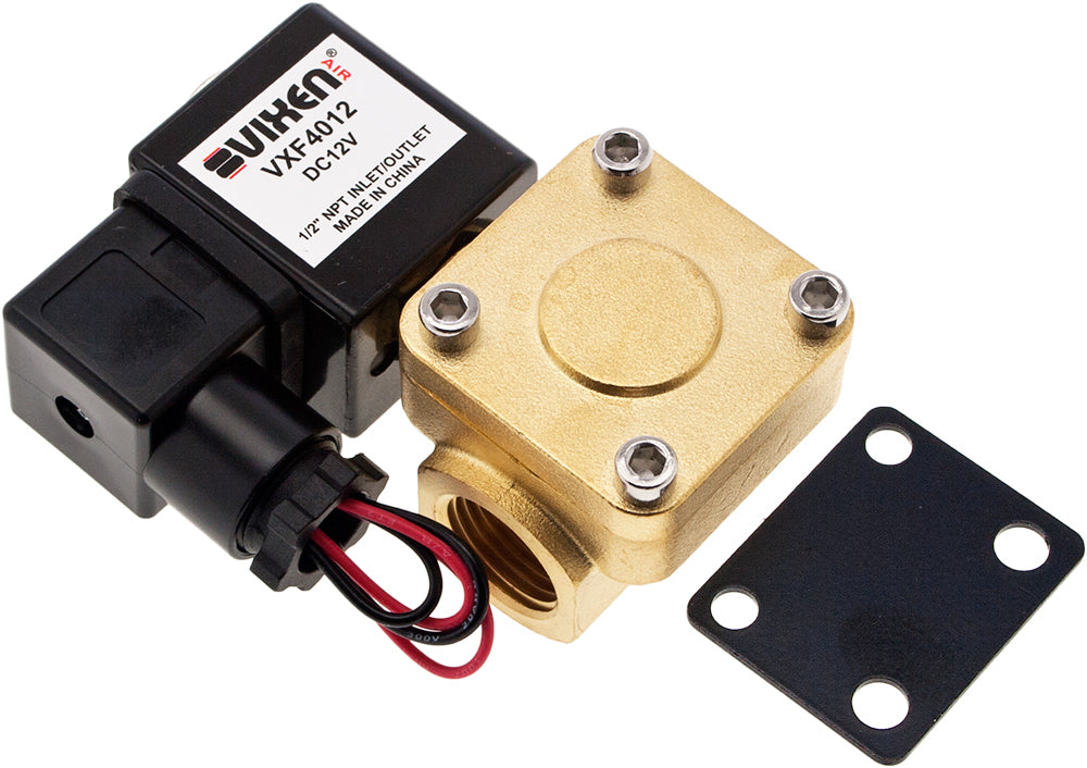 VIXEN AIR VXF4012-2 12V 1/2" NPT HIGH FLOW ELECTRIC AIR VALVE (2-PACK) image 1