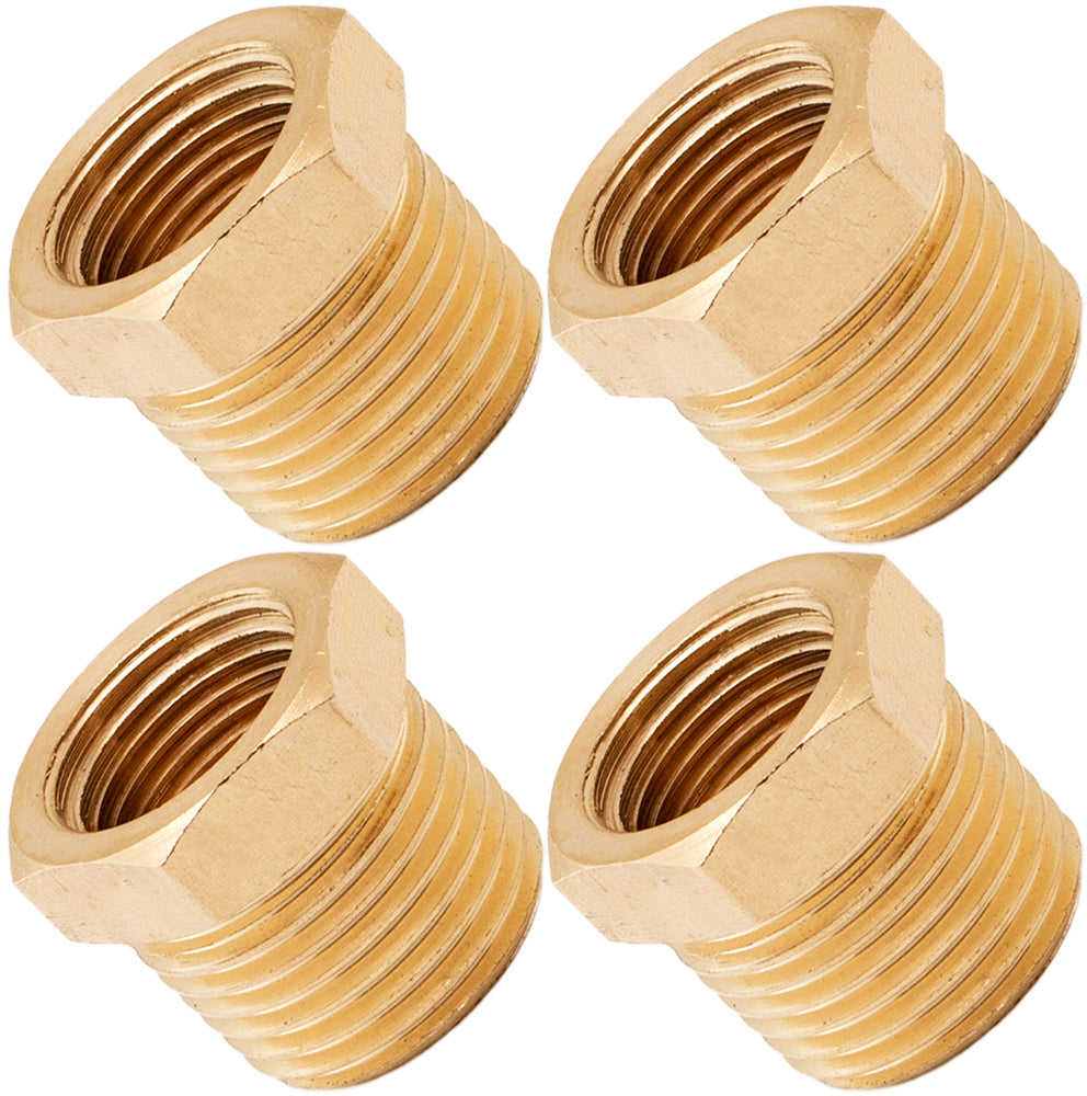 VIXEN HORNS VXA1238-4 1/2" NPT MALE TO 3/8" NPT FEMALE BRASS THREAD REDUCER FITTING (4 PACK) image 0