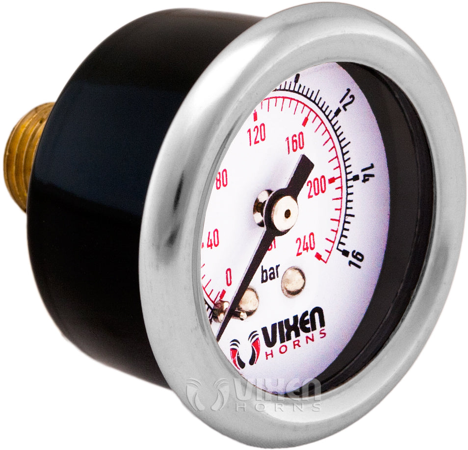 VIXEN HORNS VXA7240C 240 PSI AIR PRESSURE GAUGE CHROME image 1