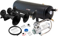 VIXEN HORNS VXO8330/3418B TRIPLE TRUMPET TRAIN AIR HORN BLACK WITH 3 GALLON TANK AND 200 PSI COMPRESSOR image 0