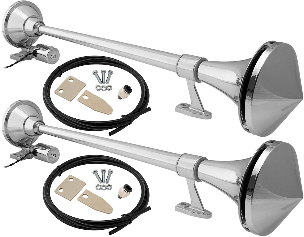 VIXEN HORNS VXH1168CX2 SEMI TRUCK SINGLE AIR HORN CHROME PLATED (DUAL PACK) image 0