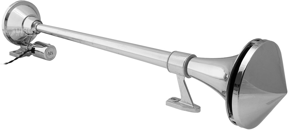 VIXEN HORNS VXO8350/1168C SINGLE TRUMPET TRAIN AIR HORN CHROME PLATED WITH 5 GALLON TANK AND 200 PSI COMPRESSOR image 1