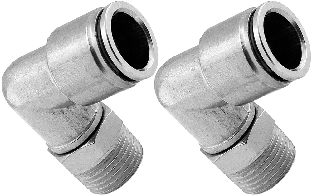 VIXEN AIR VXA2321-2 3/8" NPT MALE TO PUSH TO CONNECT (PTC) FOR 1/2" OD HOSE SWIVEL ELBOW (2 PACK) image 0