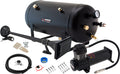 VIXEN HORNS VXO8350B/1264B SINGLE TRUMPET TRAIN AIR HORN BLACK WITH 5 GALLON TANK AND 200 PSI COMPRESSOR image 0