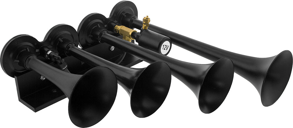 VIXEN HORNS VXH4124B FOUR TRUMPET TRAIN AIR HORN BLACK image 1