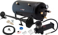 VIXEN HORNS VXO8350B/1168B SINGLE TRUMPET TRAIN AIR HORN BLACK WITH 5 GALLON TANK AND 200 PSI COMPRESSOR image 0