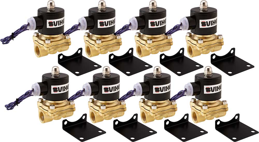VIXEN AIR VXF2012-8 12V 1/2" NPT HIGH FLOW ELECTRIC AIR VALVE (8-PACK) image 0
