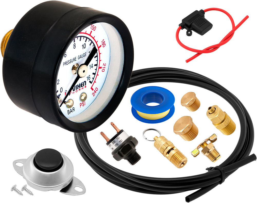 VIXEN HORNS VXO8330B/3418B TRIPLE TRUMPET TRAIN AIR HORN BLACK WITH 3 GALLON TANK AND 200 PSI COMPRESSOR image 9