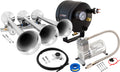 VIXEN HORNS VXO8705/3118 TRIPLE TRUMPET TRAIN AIR HORN CHROME PLATED WITH 0.5 GALLON TANK AND 150 PSI COMPRESSOR image 0