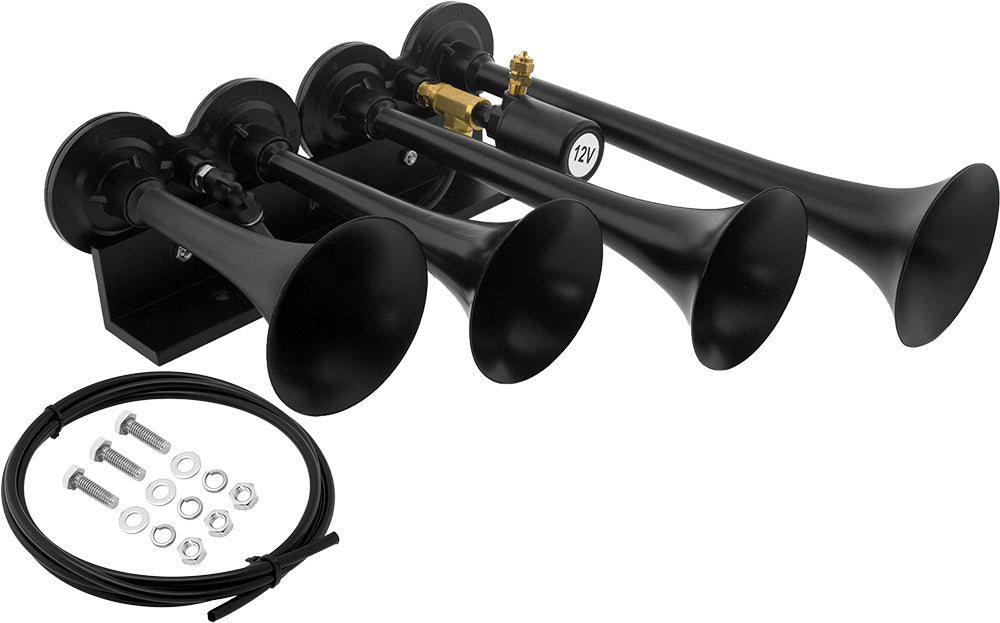 VIXEN HORNS VXH4124B FOUR TRUMPET TRAIN AIR HORN BLACK image 0