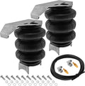 VIXEN AIR VXD26T14S/BB 1/2" NPT SINGLE AIR PORT TRIPLE BELLOW SUSPENSION AIR SPRING/AIR BAGS WITH UNIVERSAL BRACKETS, FITTINGS, SCHRADER VALVES AND 20FT HOSE image 0