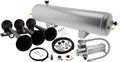 VIXEN HORNS VXO8330APRO/3118B TRIPLE TRUMPET TRAIN AIR HORN BLACK WITH 3 GALLON ALUMINUM TANK AND 200 PSI COMPRESSOR image 0
