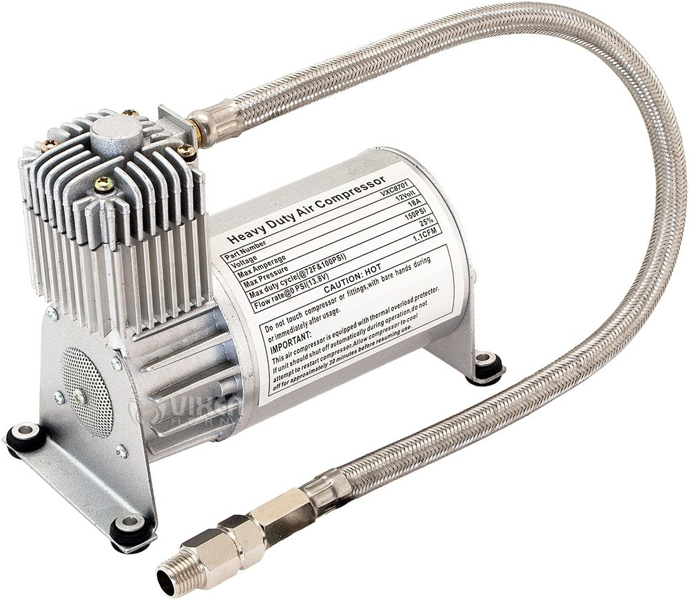 VIXEN HORNS VXO8705/4124C QUAD TRUMPET TRAIN AIR HORN CHROME PLATED WITH 0.5 GALLON TANK AND 150 PSI COMPRESSOR image 4