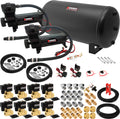 VIXEN AIR VXX3805H/4863DB AIR SUSPENSION KIT FOR TRUCK/CAR BAG/AIR RIDE/SPRING. ON BOARD SYSTEM, DUAL 200PSI COMPRESSOR, 6 GALLON TANK image 0
