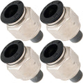 VIXEN HORNS VXA7318-4 1/8" NPT MALE PUSH TO CONNECT STRAIGHT PNEUMATIC FITTING FOR 3/8" OD HOSE (4 PACK) image 0