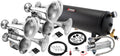 VIXEN HORNS VXO8341PRO/4318C2 DUAL QUAD TRUMPET TRAIN AIR HORN CHROME PLATED WITH 4 GALLON TANK AND 200 PSI COMPRESSOR image 0