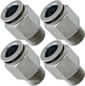 VIXEN AIR VXA7148-4 1/4″ NPT MALE TO PUSH TO CONNECT (PTC) FOR 3/8″ OD HOSE STRAIGHT PNEUMATIC FITTING (4 PACK) image 0