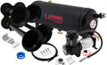 VIXEN HORNS VXO8115B/4114B QUAD TRUMPET TRAIN AIR HORN BLACK WITH 1.5 GALLON TANK AND 150 PSI COMPRESSOR image 0