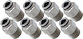 VIXEN AIR VXA7141-8 1/4″ NPT MALE TO PUSH TO CONNECT (PTC) FOR 1/4″ OD HOSE STRAIGHT PNEUMATIC FITTING (8 PACK) image 0